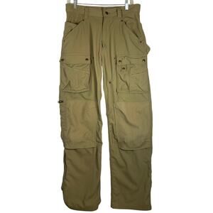 Carhartt Double Knee Tech Cargo Mens 32x33 (actual) Pants Tan Khaki Workwear